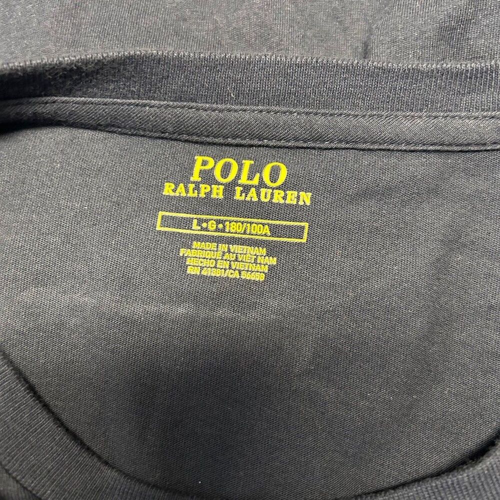 Polo Ralph Lauren T-Shirt Mens Large Navy Blue Red Pony Logo Cotton Crew Neck - Picture 5 of 7